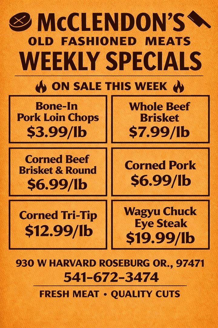 Weekly Specials at McClendon's