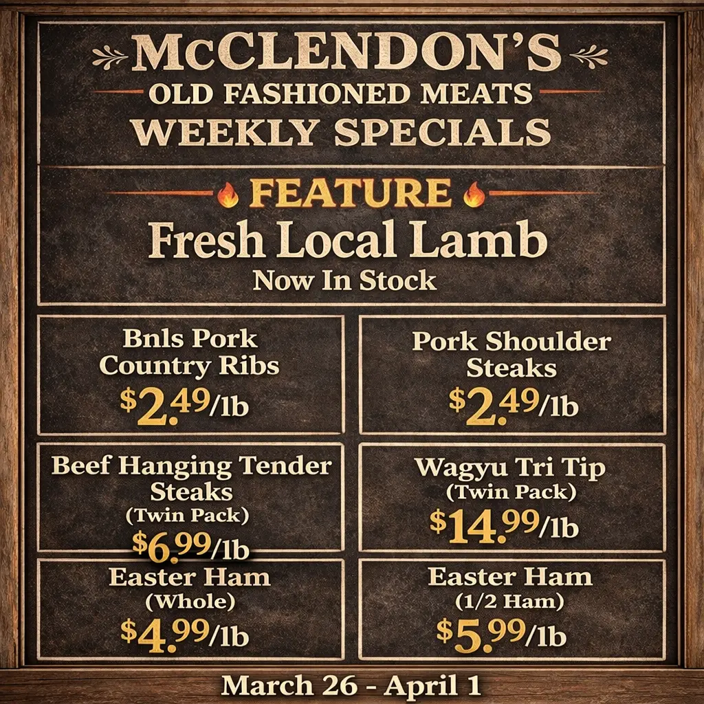 Weekly Specials at McClendon's Meats