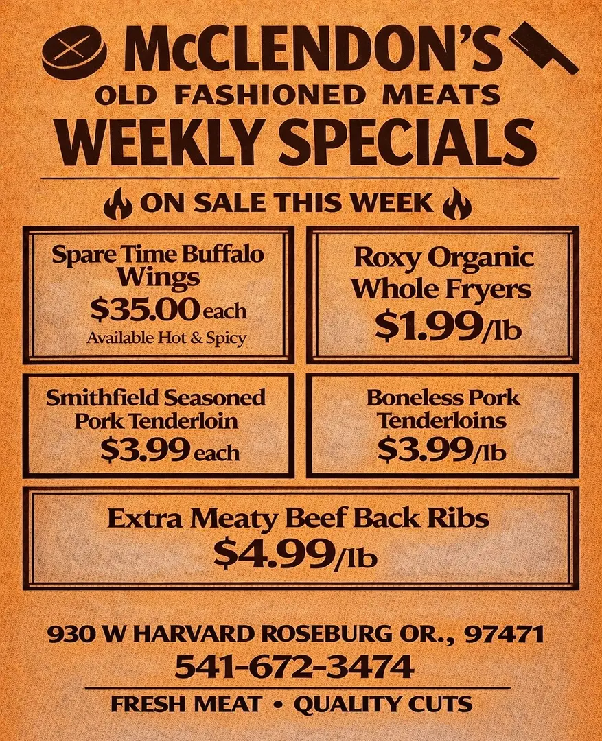 This Week's Deals at McClendon's Meats April 9 to 15