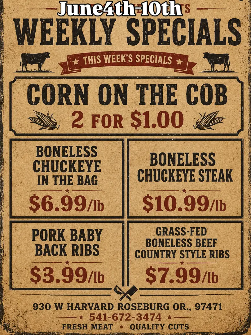 McClendon's Meats Weekly Update June 4th to 10th