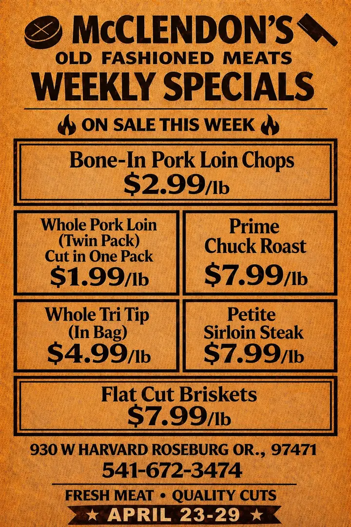 This weeks deals at McClendons
