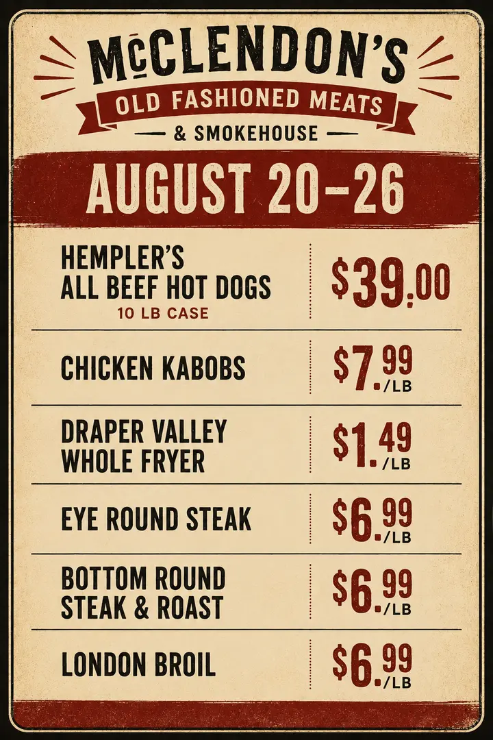 Check out this weeks ad at McClendon’s