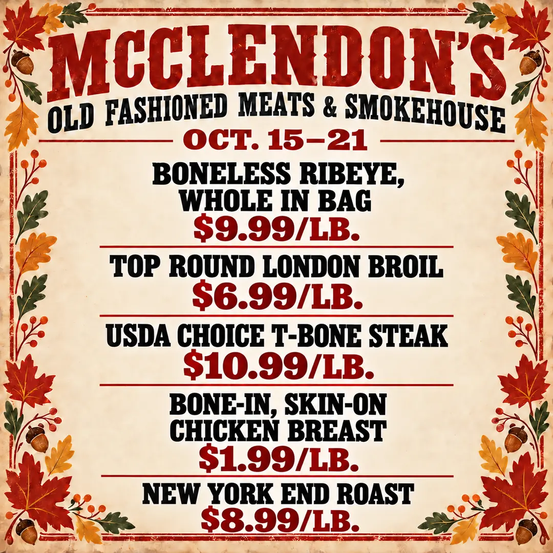 T-bones still on sale for $10.99/lb at McClendon’s