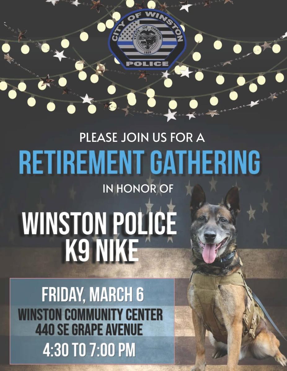 K9 Nike to Retire From Winston Police Department