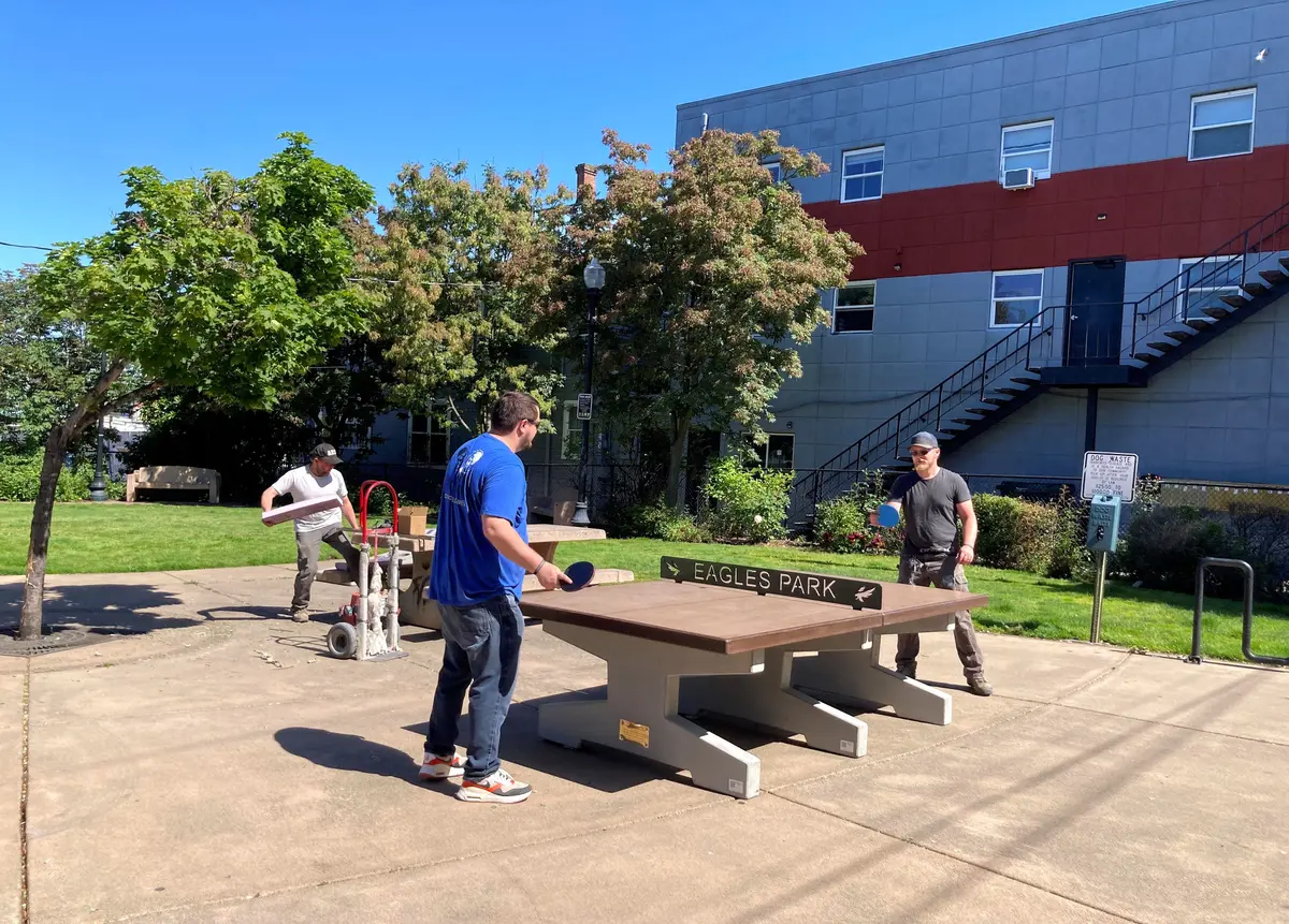 Downtown Roseburg Park Gets Concrete Game Donations