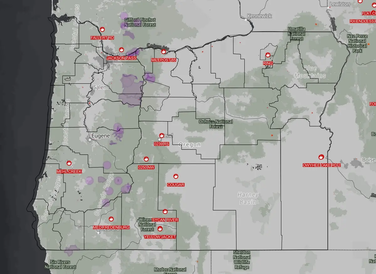 Smoke in Douglas County Today Likely From Sycan Fire in Klamath Falls ...