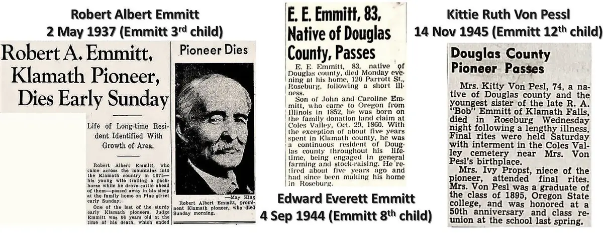 The Epic of the Emmitt folk — Roseburg Tracker