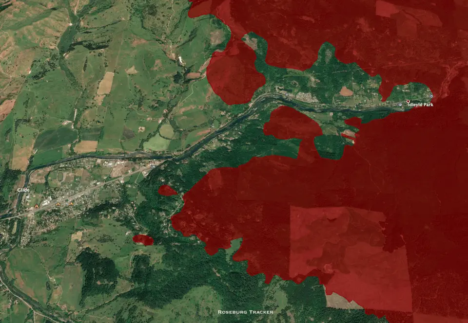 First Look - Archie Creek Fire Maps For Wednesday, Sept 9 — Roseburg ...