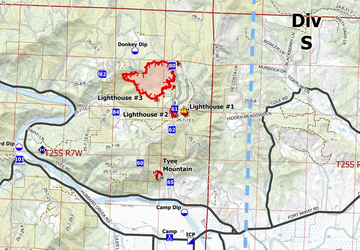 Tuesday Morning Tyee Ridge Complex Update — Roseburg Tracker
