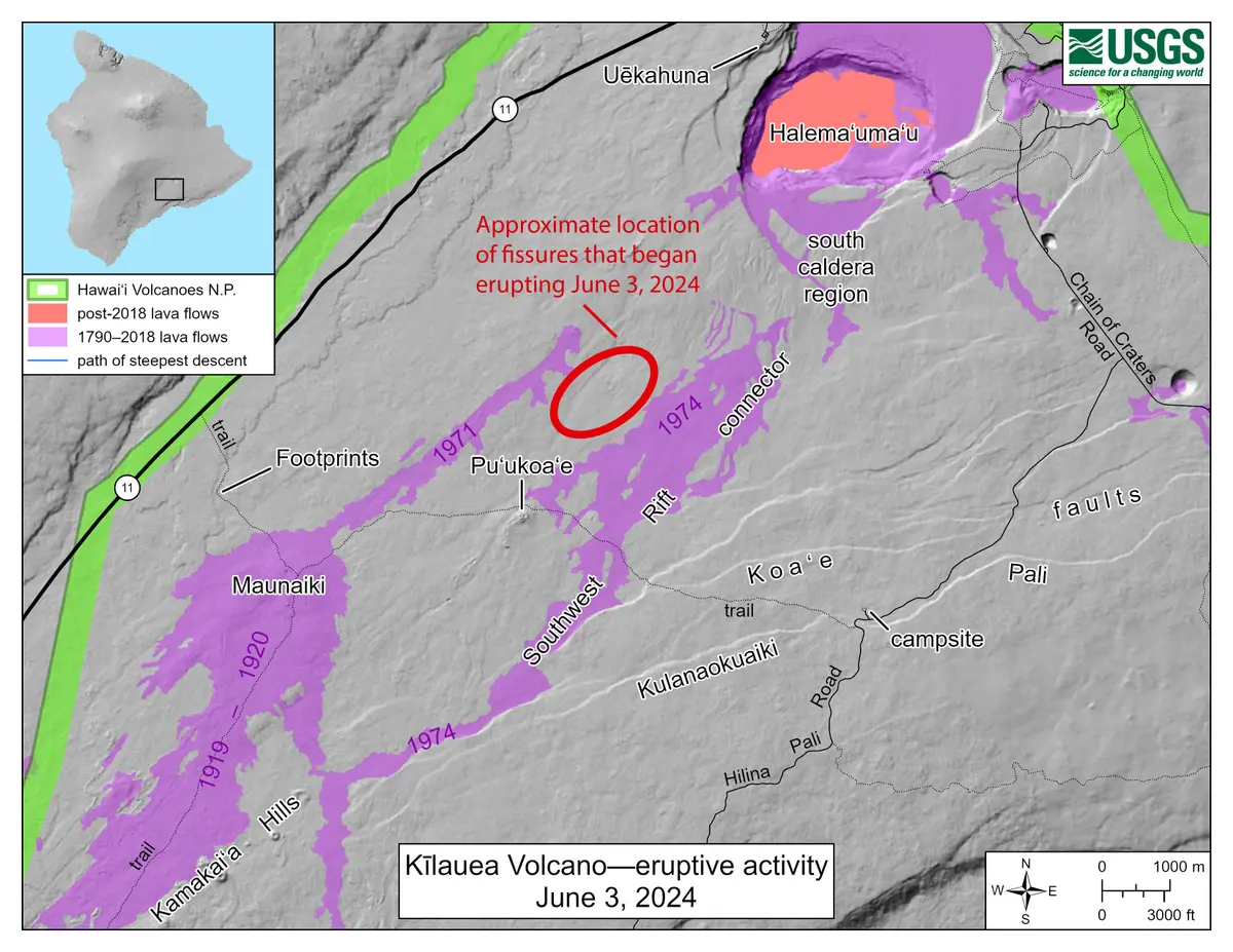 Kīlauea Volcano Is Again Erupting Within Hawai'i Volcanoes National ...