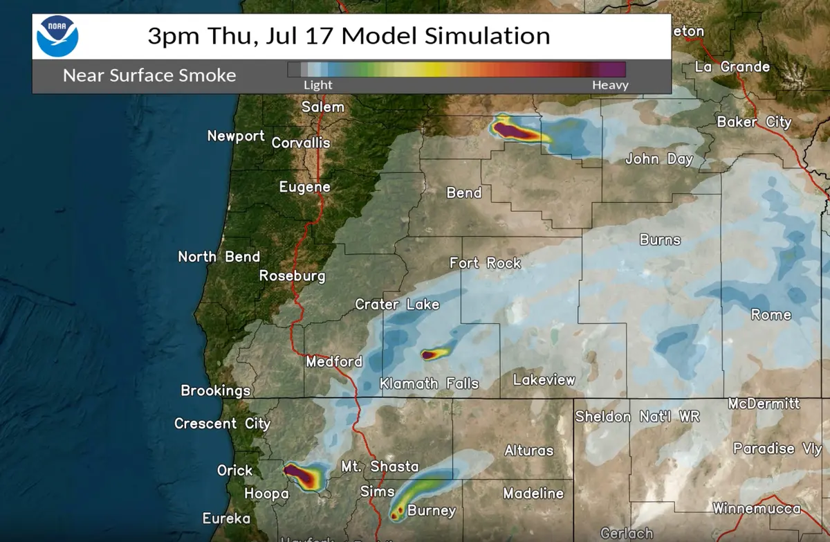 Drift Smoke in Roseburg from Cram Fire — Roseburg Tracker