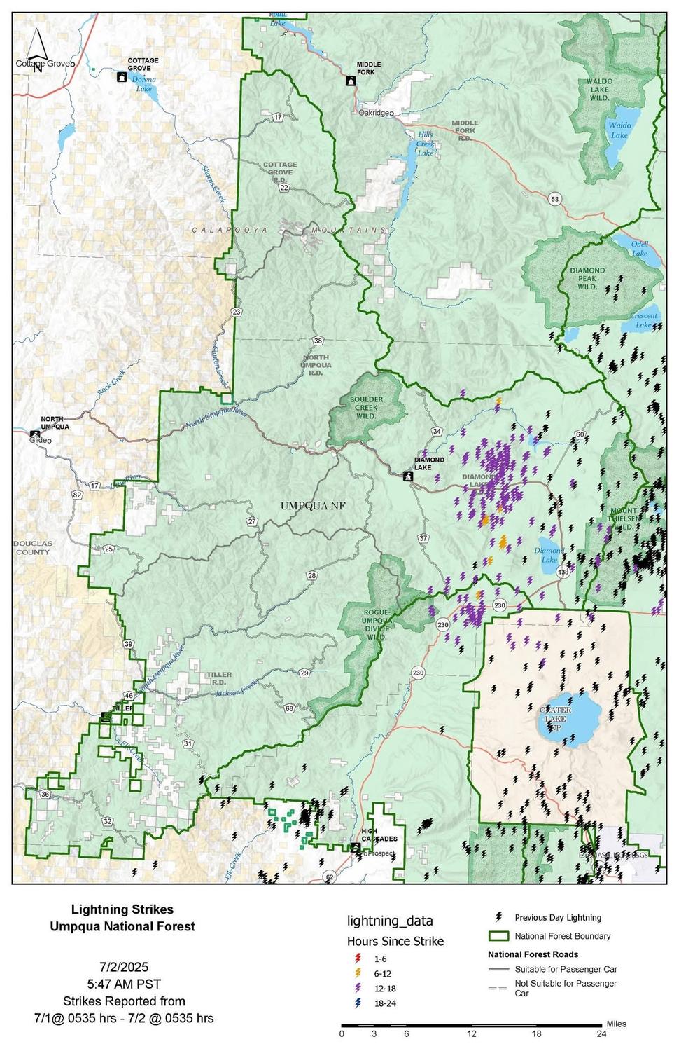 Lightning Ignites Fires on Diamond Lake District — Roseburg Tracker
