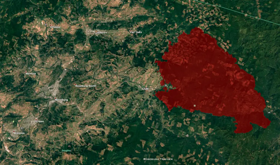 First Look - Archie Creek Fire Maps For Wednesday, Sept 9 — Roseburg ...